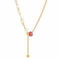 Collar Ruby Drop Gold
