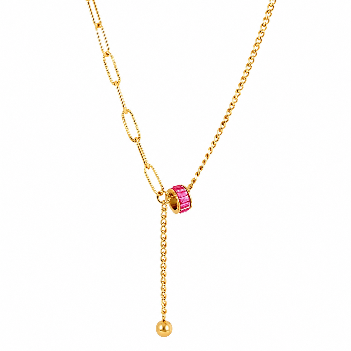Collar Ruby Drop Gold