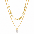 Collar Pearl Layers Gold