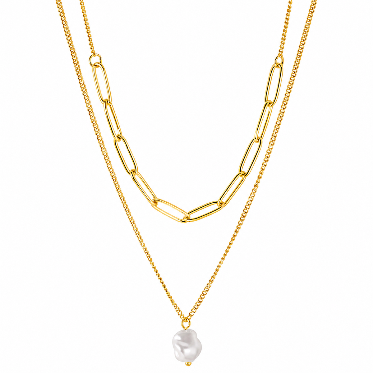 Collar Pearl Layers Gold