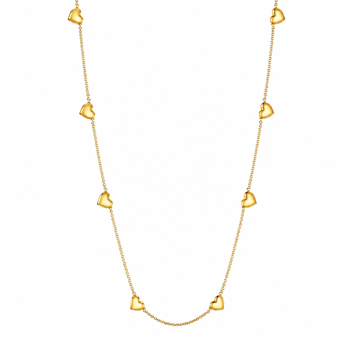 Collar Corazones Celeste